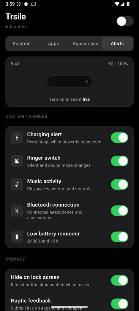 Triggers & privacy